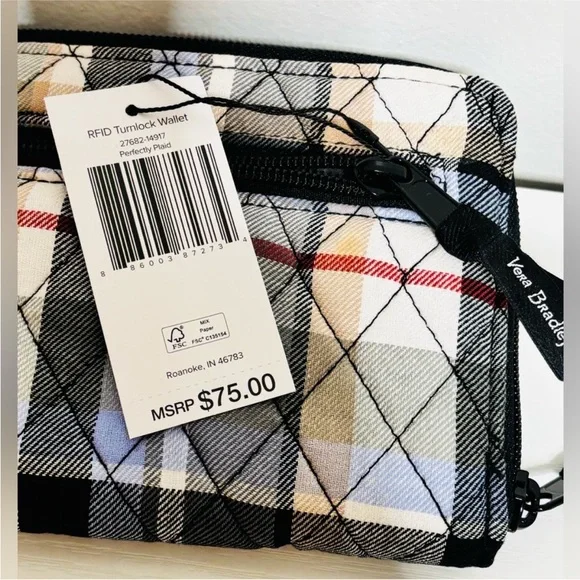 Vera Bradley Women's Outlet Cotton Turnlock Wallet
Perfectly Plaid NEW W/ TAGS! - Picture 8 of 10